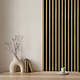 Panou decorativ Linea Acustic PROline, 12 lamele, MDF, maro/negru, interior, 240 x 60.5 x 2 cm