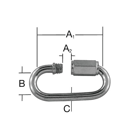 Carlig carabina cu surub, otel, 45/7,5 x 14 x 6 mm