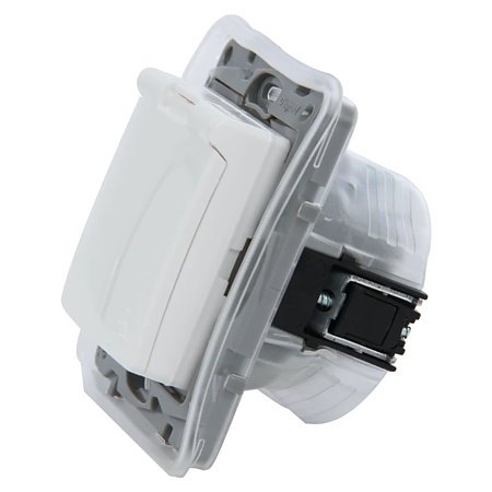 Priza schuko simpla Legrand Niloe 397853, incastrat, contact de protectie, alb