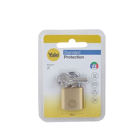 Lacat din alama Yale Standard Protection, 25mm, 3 chei Lacat din alama Yale Standard Protection, 25mm, 3 chei