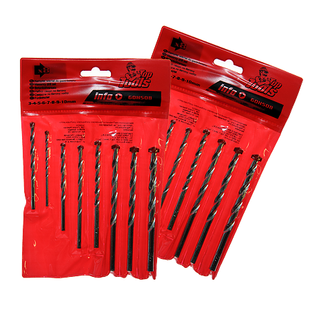 Set 8 burghie Top Tools 60H508, mandrina standard, pentru beton, 3-10 mm 