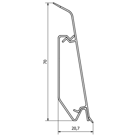 Plinta parchet PVC, Poli Eco, Evo 70, alb, 2500 x 70 x 20.7 mm Plinta parchet PVC, Poli Eco, Evo 70, alb, 2500 x 70 x 20.7 mm