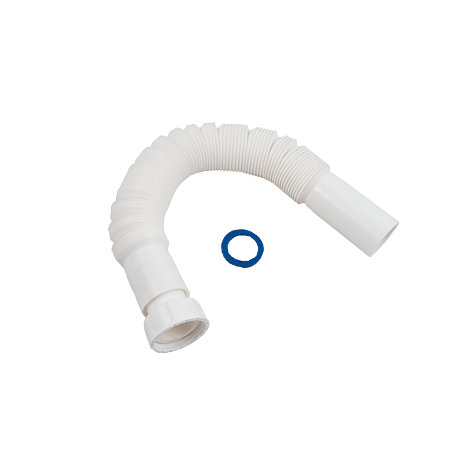 Sifon flexibil Gobe, pentru interior, polipropilena, alb, 1 inch