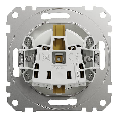 Priza schuko simpla Schneider Sedna SDD111021, incastrata, contact de protectie, alb