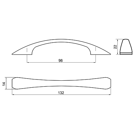 Maner-8001, aluminiu cromat, 96 mm