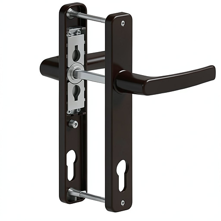 Maner usa PVC cu sild, aluminiu, maro RAL 8022, 92 mm