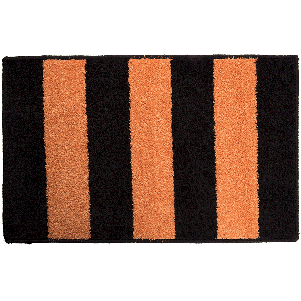 Covor bucatarie Riviera, poliester, model dungi, negru/portocaliu, 50 x 80 cm Arabesque