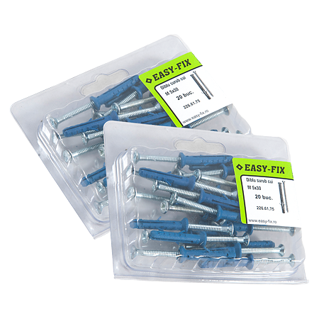 Diblu surub cui, tip W, nylon, 5 x 30 mm, 20 buc