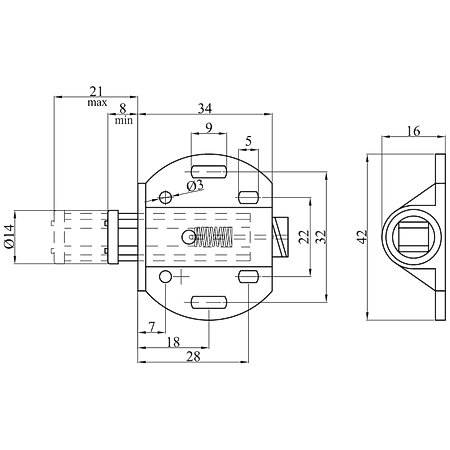 Crichet magnetic simplu negru Crichet magnetic simplu negru