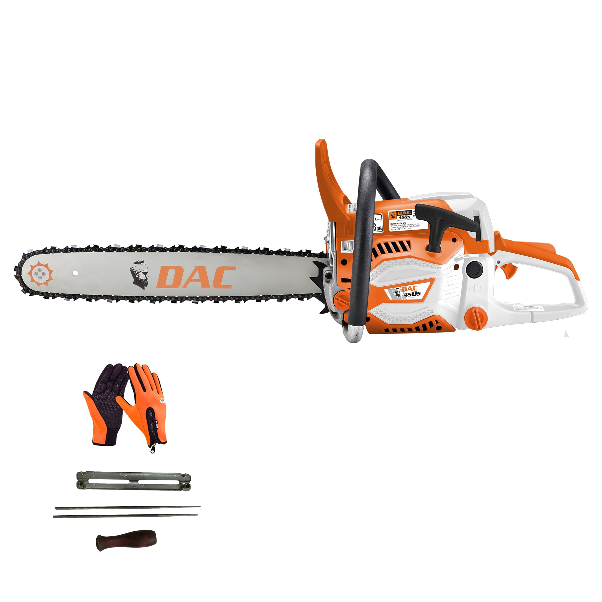 Drujba / motofierastrau pe benzina Ruris DAC 450, lungime sina 45 cm, 2,5 CP, 11000r/min