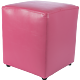 Taburet Cube, tapiterie piele ecologica, roz IP 21896, 45x37x37 cm