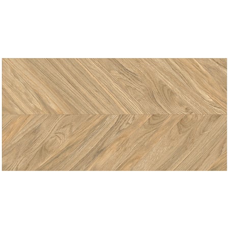 Gresie portelanata exterior/interior KAI Tilia brown, rectificata, tip chevron, mat, decor lemn, maro, 60 x 120 cm
