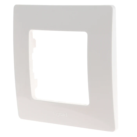 Rama Legrand Niloe 397868, 1 post, alb, pentru priza/intrerupator