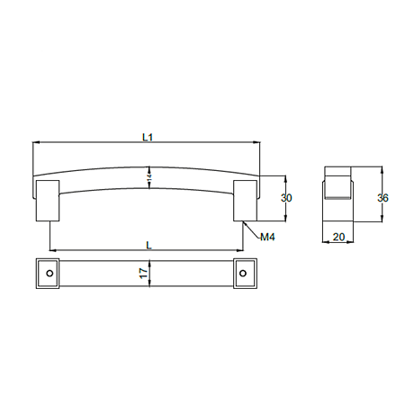 Maner AA686 160 mm, negru/aluminiu mat Maner AA686 160 mm, negru/aluminiu mat