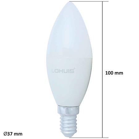 Bec LED Lohuis, lumanare, E14, 8W, 400 lm, lumina rece 6500K Bec LED Lohuis, lumanare, E14, 8W, 400 lm, lumina rece 6500K
