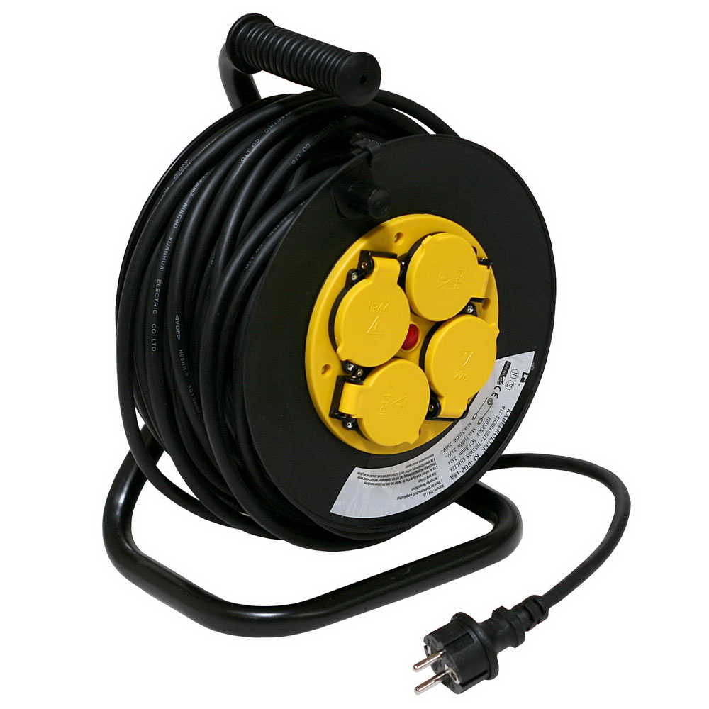Derulator cablu electric cu 4 prize cu capac, Schuko, 3 x 1,5 mmp, 50 m 15