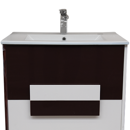 Baza cu lavoar Sanitop Iffet, MDF-PAL, maro-alb, 70 x 43,5 x 81 cm