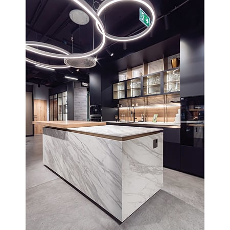 Blat bucatarie Kronospan Slim Line Plus K023 SU Venato, mat, decor marmura, 4100 x 650 x 12 mm