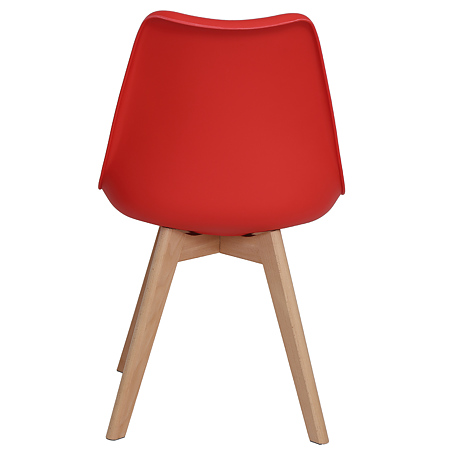 Scaun bucatarie tapitat rosu Depozitul de scaune Celia, piele ecologica, cadru lemn, max. 110 kg, 48.5 x 50 x 82.5 cm