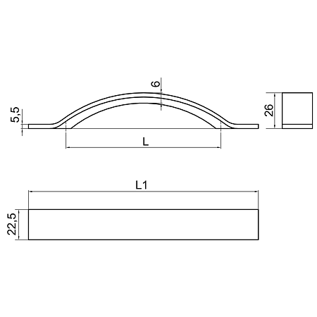 Maner-1097, aluminiu mat, 128 mm Maner-1097, aluminiu mat, 128 mm