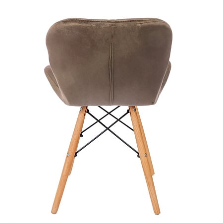 Scaun bucatarie / living Eliza, tapitat, catifea, cadru de lemn, maro, max. 110 Kg., 73 x 47 cm