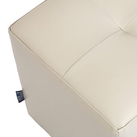 Taburet Cool tapiterie imitatie de piele, crem IP21834, 36 x 36 x 38 cm
