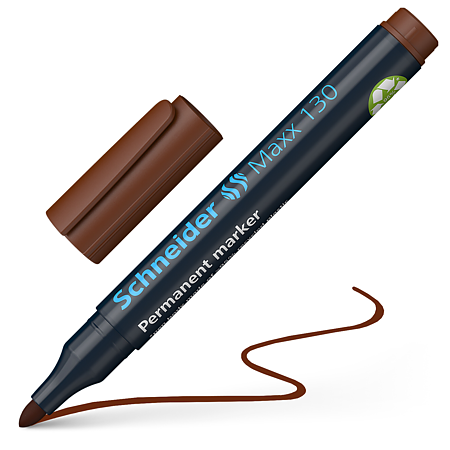 Marker permanent Schneider Maxx, varf rotund, 3 mm, cu vopsea maro 130
