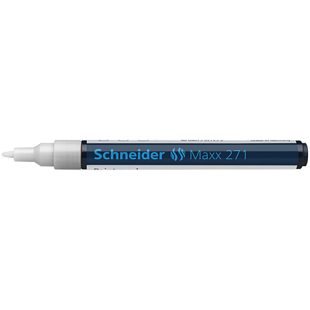 Marker permanent  Schneider, varf rotund, 2 mm, cu vopsea alba
