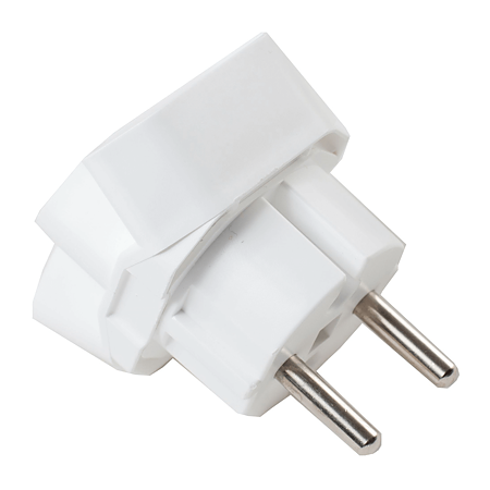 Adaptor Gebrob Euro, 3 posturi, alb