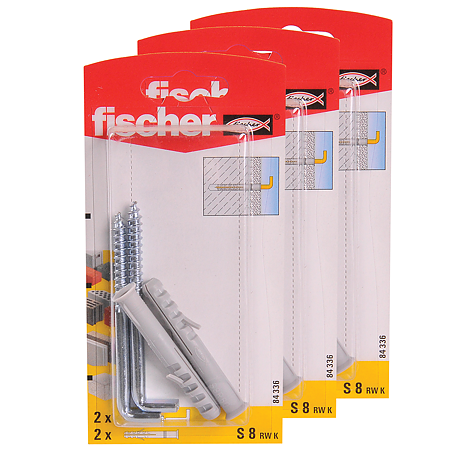 Diblu din nailon cu surub L, Fischer RWK, 8 x 80 mm, 5,8 x 100 mm, 2 buc