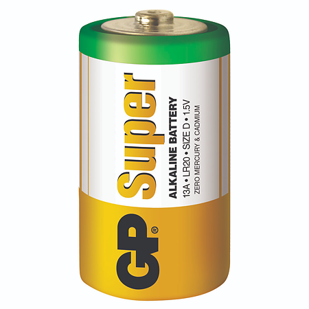 Baterii alcaline GP, D/R20, blister 2 bucati