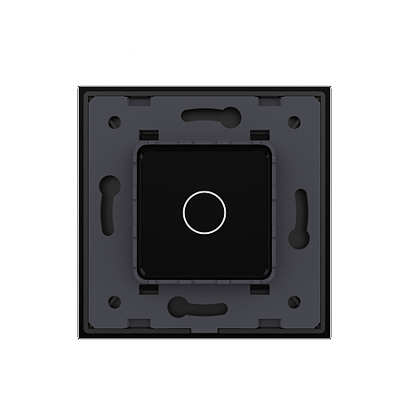 Panou intrerupator simplu Livolo VL-P701-2B, sticla securizata, negru