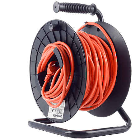 Tambur cablu electric Hepol, 1 prize, protectie copii, 27 m + 3 m, portocaliu