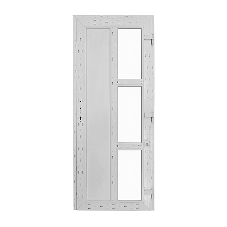 Usa PVC pentru intrare, alb, 96 x 205 cm, dreapta