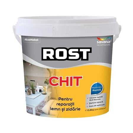 Chit acrilic pentru lemn si zidarie, Rost, alb, interior / exterior, 0.8 kg