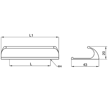 Maner AA359 128 mm, aluminiu mat
