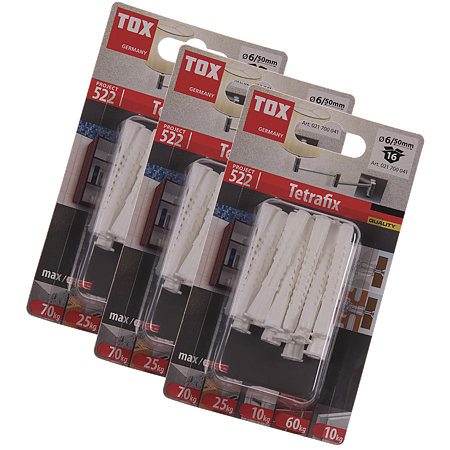 Diblu Tetrafix TFS, plastic, 6 x 50 mm, 16 buc