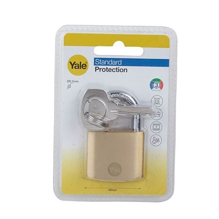 Lacat din alama Yale Standard Protection, 40mm, 3 chei