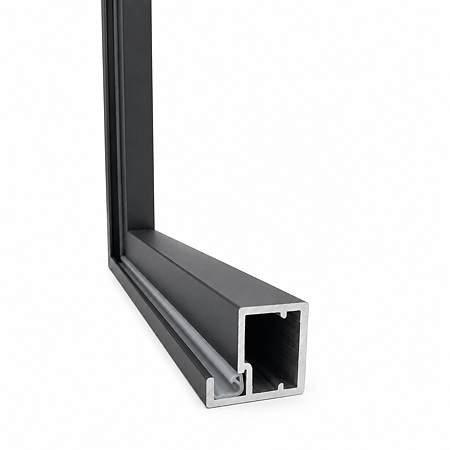 Profil rama mobilier Scilm, aluminiu, negru, 3.9 m