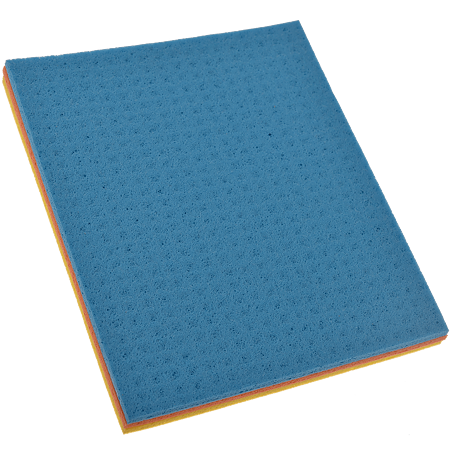 Laveta universala celuloza, albastru-galben, 180 x 150 mm, 3 bucati