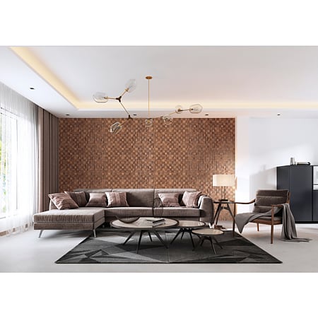 Panouri decorative din lemn Stegu Quadro Mini 2, interior, 380 x 380 x 6 - 16 mm, 4 buc/cutie