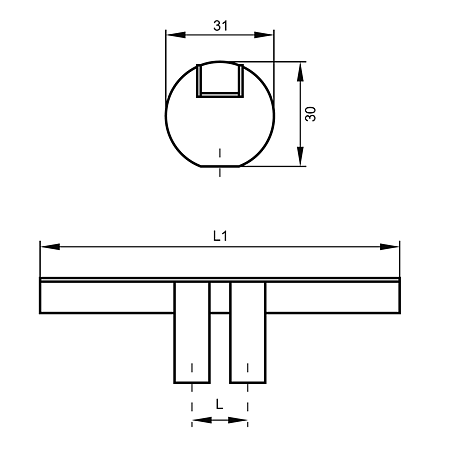 Maner aluminiu FA 26182, mat crom cu terminatii zamac finisaj crom, 16 mm