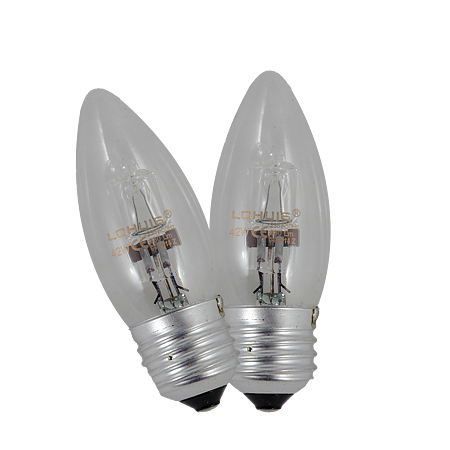 Bec Lumanare Cu Halogen E27 - 42 W Bec Lumanare Cu Halogen E27 - 42 W