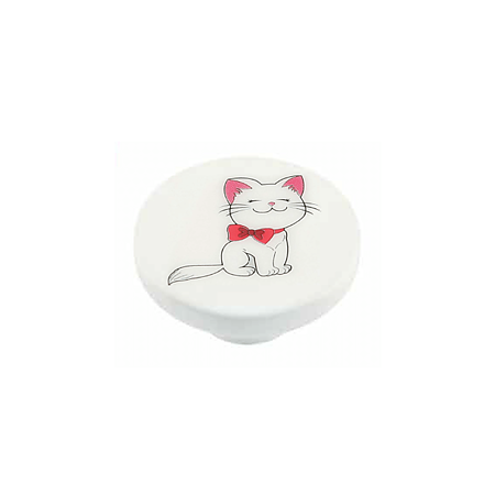 Buton rotund Sedef, model Cat, plastic, 40 mm