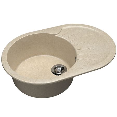 Chiuveta bucatarie Dr. Gans Berta, granit/compozit, incastrabila, bej, adancime 20 cm, 76 x 51 cm