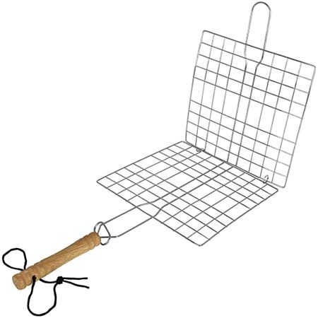 Gratar cromat BBQ Collection, crom, maner de lemn, 40 x 20 x 20 cm Gratar cromat BBQ Collection, crom, maner de lemn, 40 x 20 x 20 cm