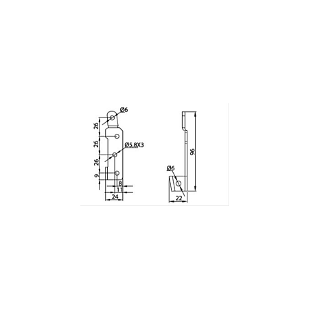 Piese mari de cuplare colt, 24 x 96 mm