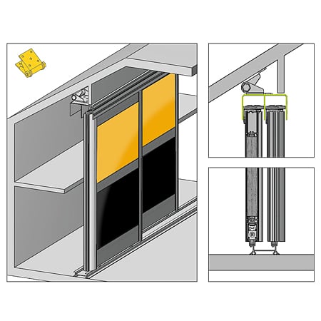 Sistem de glisare Sloping Laguna, 2 usi, incarcare 50 kg