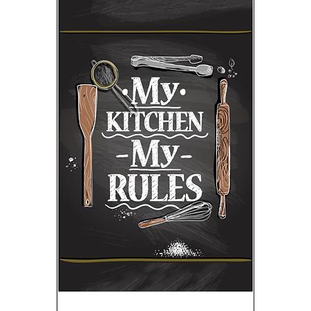 Covor bucatarie My Kitchen 5, poliester, negru, 120 x 180 cm