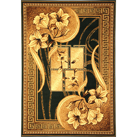 Covor clasic Gold 365/32, polipropilena BCF, verde-bej, 60 x 110 cm